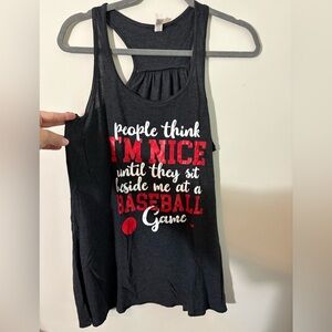 Bella Canvas Black and Red Baseball Tank Top